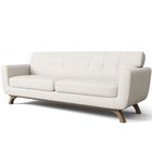 Sofá 3 Lugares Sala De Estar Loki Bipartido 230cm Veludo Bege