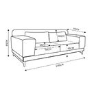 Sofá 3 Lugares Sala De Estar Malta 240cm Couro Preto G58 - Gr