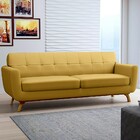 Sofá 3 Lugares Sala De Estar Miami 230 Cm D02 Veludo Mostarda