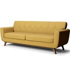 Sofá 3 Lugares Sala De Estar Miami 230 Cm D02 Veludo Mostarda