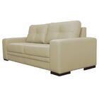 Sofá 3 Lugares Sala De Estar Milano 210cm Couro Bege G58 - Gr