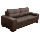 Sofá 3 Lugares Sala De Estar Milano 210cm Couro Marrom G58 -