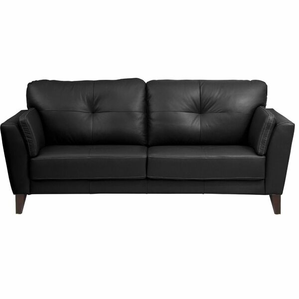 Sofá 3 Lugares Sala De Estar Pés De Madeira 208cm Laos Couro