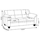 Sofá 3 Lugares Sala De Estar Pés Em Madeira Nauru Couro Off W