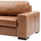 Sofá 3 Lugares Sala De Estar Pés Madeira Aisla 210 Cm Couro C