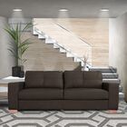 Sofá 3 Lugares Sala De Estar Pés Madeira Kenny 210 Cm Couro T