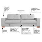 Sofá 3 Lugares Sala De Estar Pés Madeira Kenny 240 Cm Couro C