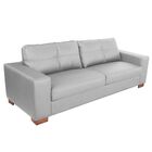 Sofá 3 Lugares Sala De Estar Pés Madeira Kenny 240 Cm Couro C