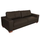 Sofá 3 Lugares Sala De Estar Pés Madeira Kenny 240 Cm Couro T