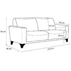 Sofá 3 Lugares Sala De Estar Recepção 200cm Russia Couro Cara