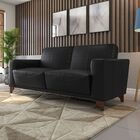 Sofá 3 Lugares Sala De Estar Recepção 200cm Russia Couro Pret