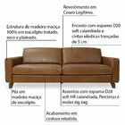 Sofá 3 Lugares Sala De Estar Recepção 240cm Presley Couro Car