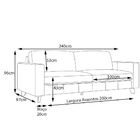 Sofá 3 Lugares Sala De Estar Recepção 240cm Presley Couro Pre