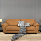 Sofá 3 Lugares Sala De Estar Rene Casual Couro Caramelo - Gra