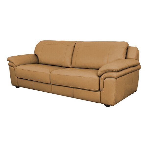Sofá 3 Lugares Sala De Estar Rene Casual Couro Caramelo - Gra