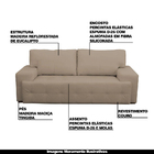 Sofá 3 Lugares Sala De Estar Roma 230 Cm Couro Bege G58 - Gra