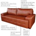 Sofá 3 Lugares Sala De Estar Roma 230 Cm Couro Conhaque G58 -