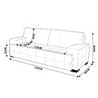 Sofá 3 Lugares Sala De Estar Roma 230 Cm Couro Mel G58 - Gran