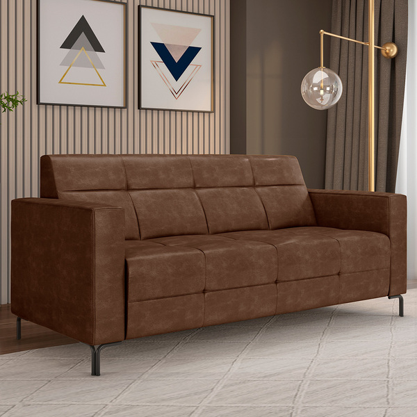 Sofá 3 Lugares Sala Living Industrial 180cm Senna K01 Couríss