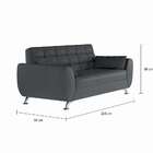 Sofá 3 Lugares Shofia Suede Cinza