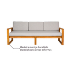 Sofá de 3 Lugares Solarium Eucalipto Naterial