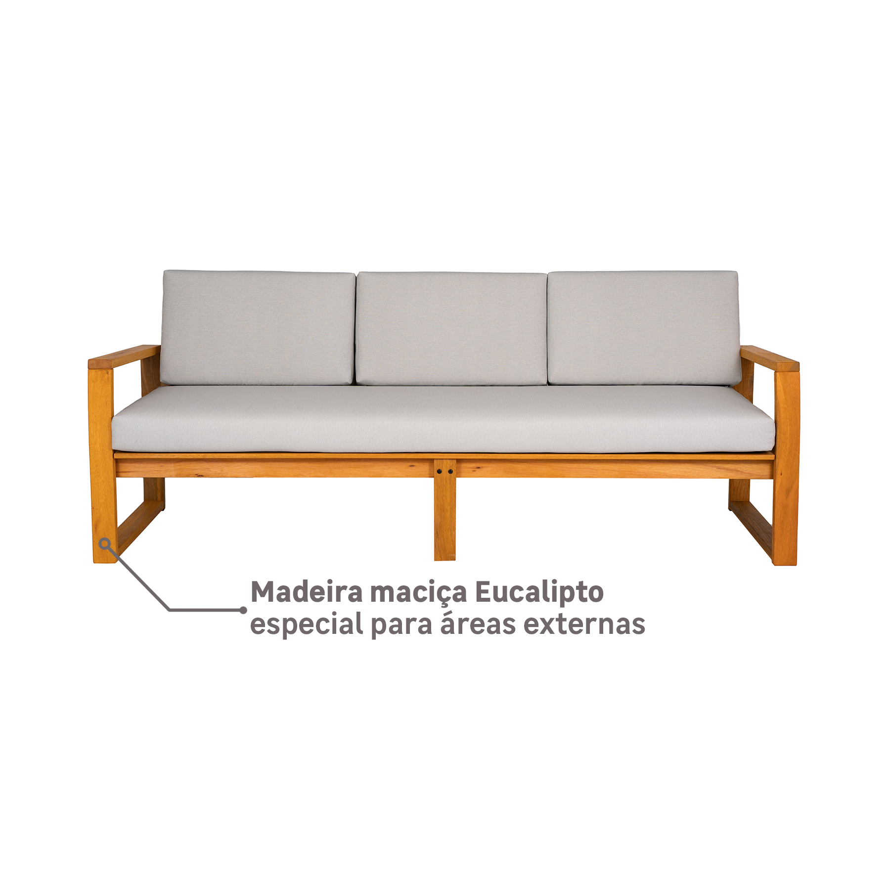 Sofá para Jardim 3 Lugares Solarium Naterial