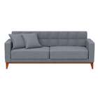 Sofá 3 Lugares Stiby Capitonê Cinza