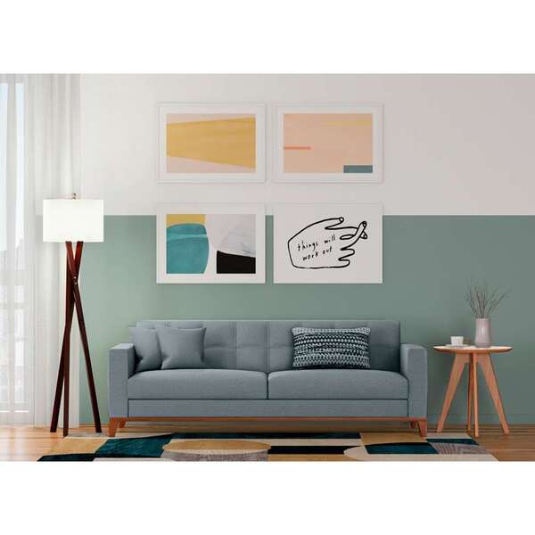 Sofá 3 Lugares Stiby Capitonê Cinza