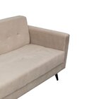Sofá 3 Lugares Suede 175cm Bege Retrô Classico Pés De Madeira