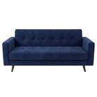 Sofá 3 Lugares Suede 175cm Escritório E Recepção Vitrola Azul