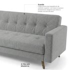 Sofá 3 Lugares Suede Escritório E Recepção Vitrola Cinza