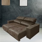 Sofá 3 Lugares Suede Marrom Retrátil E Reclinável New York