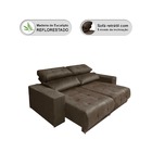 Sofá 3 Lugares Suede Marrom Retrátil E Reclinável New York