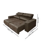 Sofá 3 Lugares Suede Marrom Retrátil E Reclinável New York