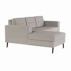 Sofá 3 Lugares Surprised Com Chaise Esquerdo Pé Palito Linho