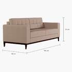 Sofá 3 Lugares Surprised Pés E Base Em Madeira Linho Cotton B