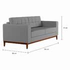 Sofá 3 Lugares Surprised Pés E Base Em Madeira Linho Cotton C