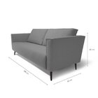 Sofá 3 Lugares Tecido Poliéster Fun Cinza Escuro