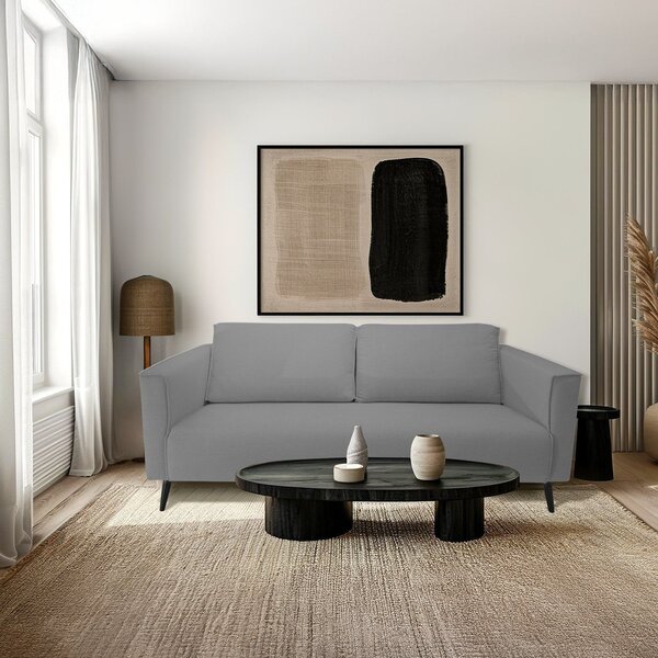 Sofá 3 Lugares Tecido Poliéster Fun Cinza Escuro