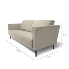 Sofá 3 Lugares Tecido Poliéster Fun Off White