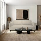 Sofá 3 Lugares Tecido Poliéster Fun Off White