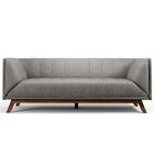 Sofá 3 Lugares Temak 230 Cm Poliéster Tellaio Cinza G15 - Gra