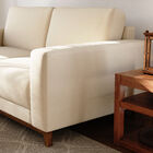 Sofá 3 Lugares Téo Com 1,95m Em Linho E Pés De Madeira - Cinz