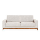 Sofá 3 Lugares Téo Com 1,95m Em Linho E Pés De Madeira - Cinz