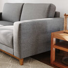 Sofá 3 Lugares Téo Com 1,95m Em Linho E Pés De Madeira - Cinz