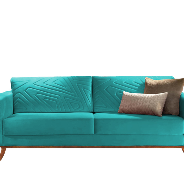 Sofá 3 Lugares Tiffany Em Veludo 2,14m Amarílis