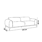 Sofá 3 Lugares Tóquio D07 230cm Lona Bege - D'rossi