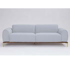 Sofá 3 Lugares Tóquio D07 230cm Lona Cinza Claro - D'rossi