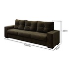 Sofá 3 Lugares Toronto Suede Marrom 1.90mts