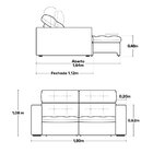 Sofá 3 Lugares Turmalina 180cm Cinza